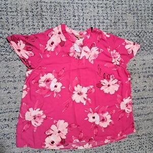 Vibrant Floral Short Sleeve Top